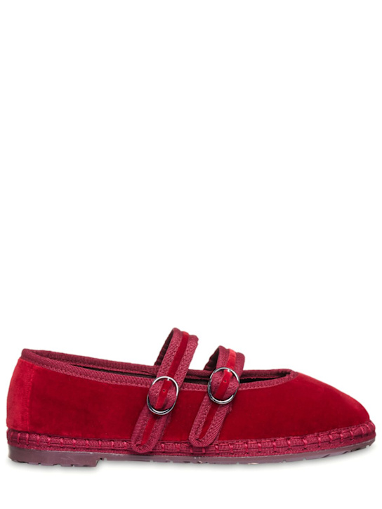 FLABELUS - Claire velvet Mary Jane flats