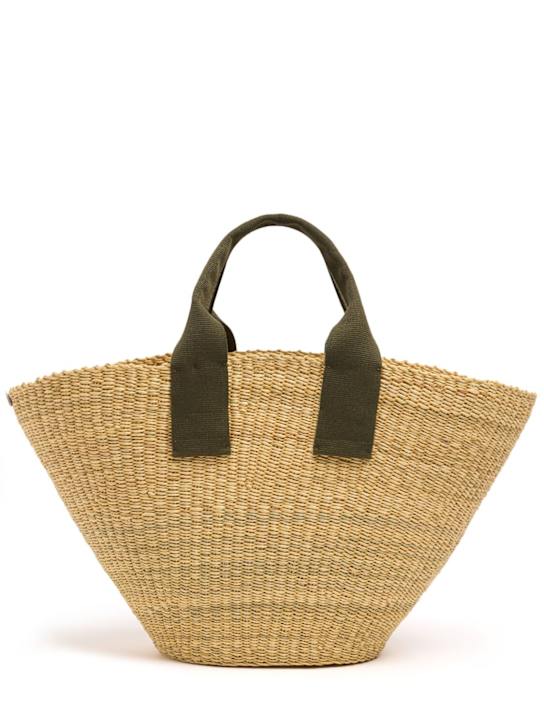MUUÑ: Abou raffia effect top handle bag