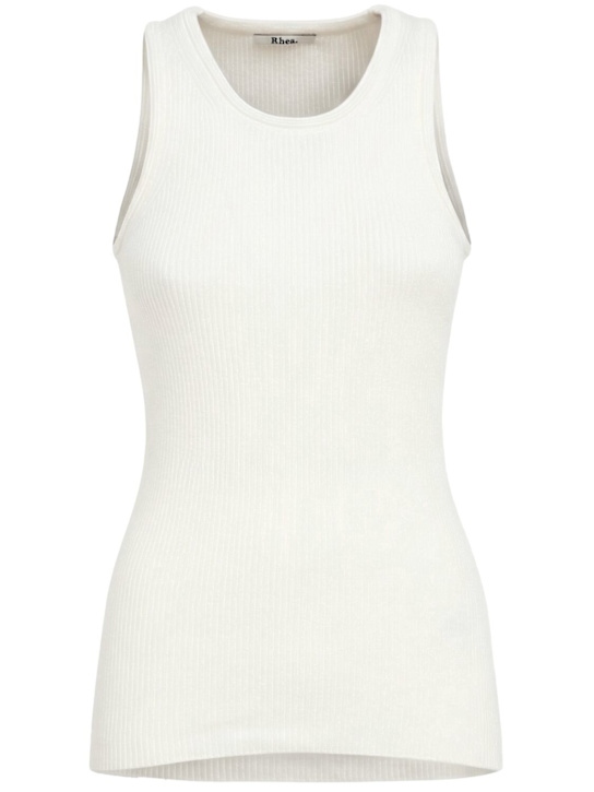 RHEA: Ribbed cotton tank top