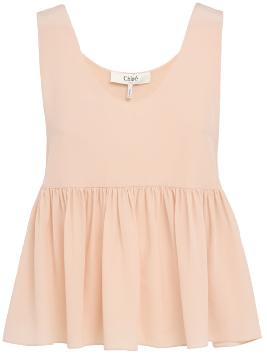 Chloé: Top en crêpe de Chine de soie