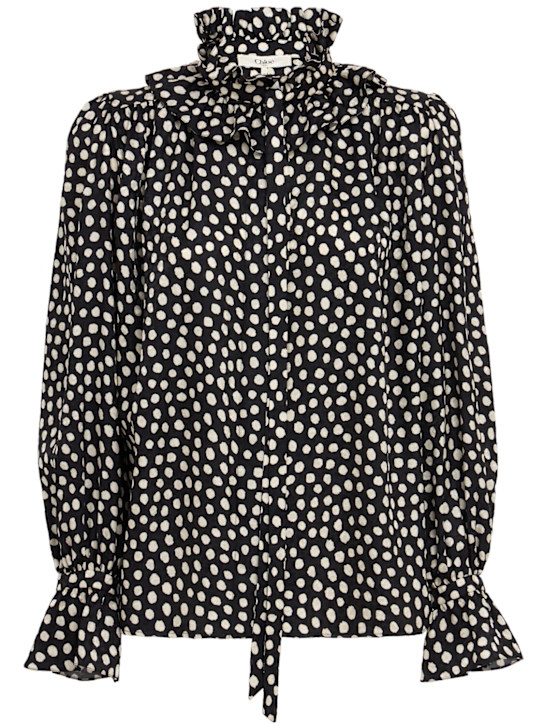 Chloé - Dot print silk jacquard shirt