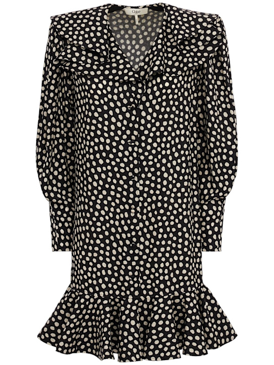 Chloé - Dot print silk jacquard mini dress