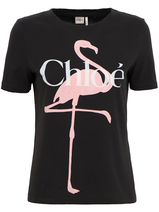Chloé - T-Shirt aus Baumwolljersey mit Druck