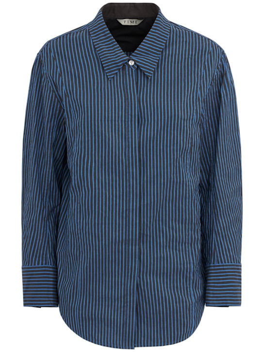 TIME - Striped cotton blend shirt