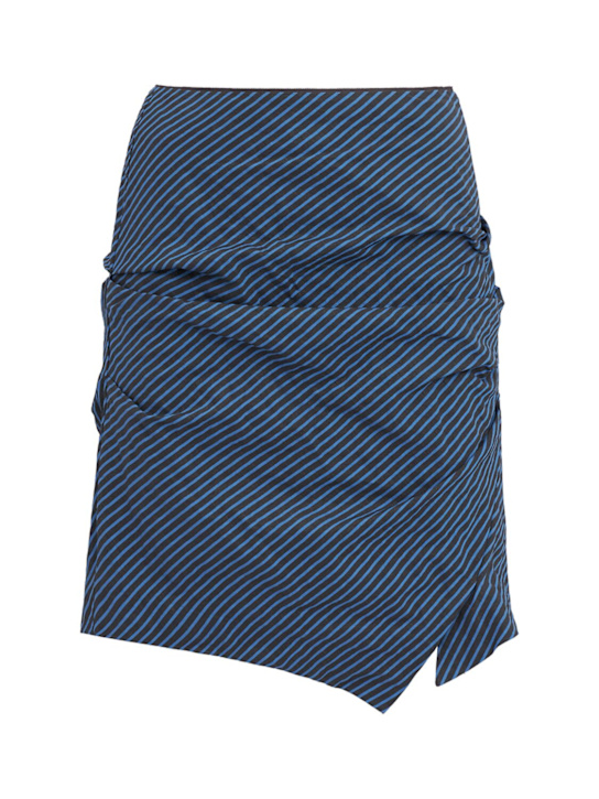 TIME: Ruched cotton blend skirt