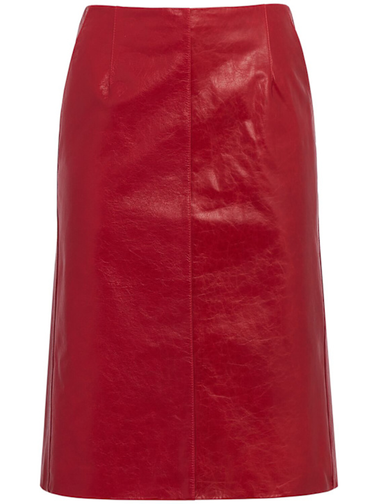 TIME: A-line leather skirt