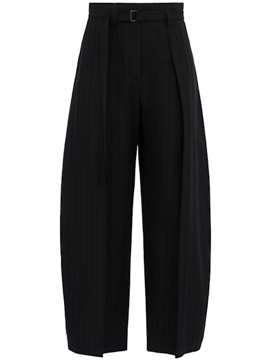 TIME - Pleated cotton blend barrel pants