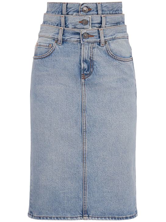 FIORUCCI - Triple-layer denim mini skirt