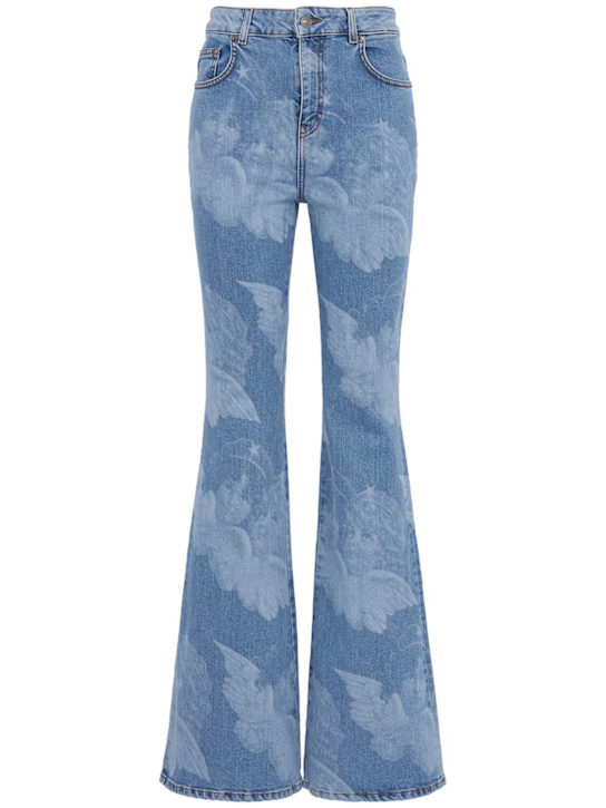 FIORUCCI: Angel print flared skinny jeans