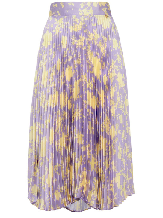CATALINA: Printed plissé midi skirt