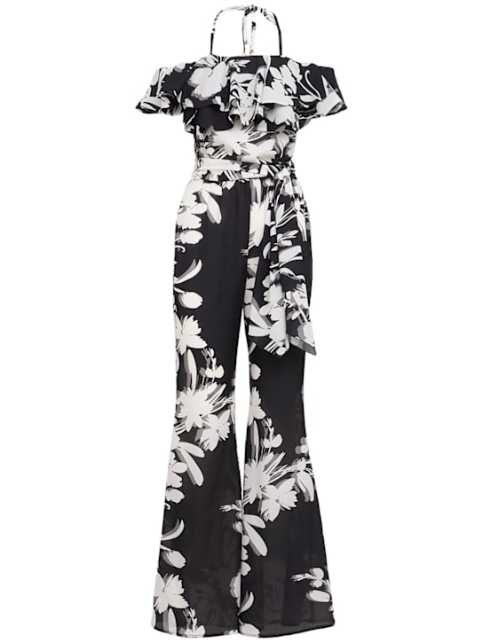 CATALINA: Printed georgette long jumpsuit