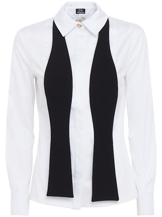 CATALINA - Cotton blend shirt w/ tie