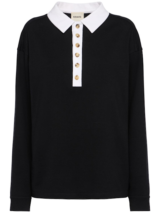 Khaite - Faithful silk jersey polo top