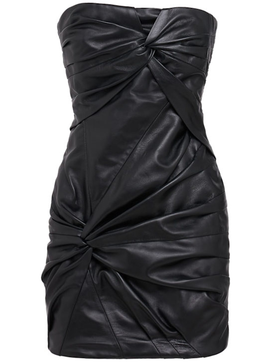 The Attico - Leather strapless mini dress