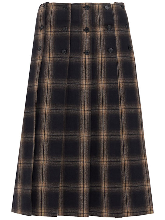 The Attico - Checked cotton midi skirt