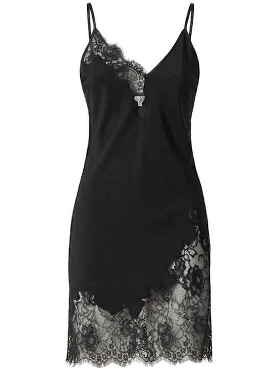 Fleur Du Mal - Juliet lace & satin mini dress