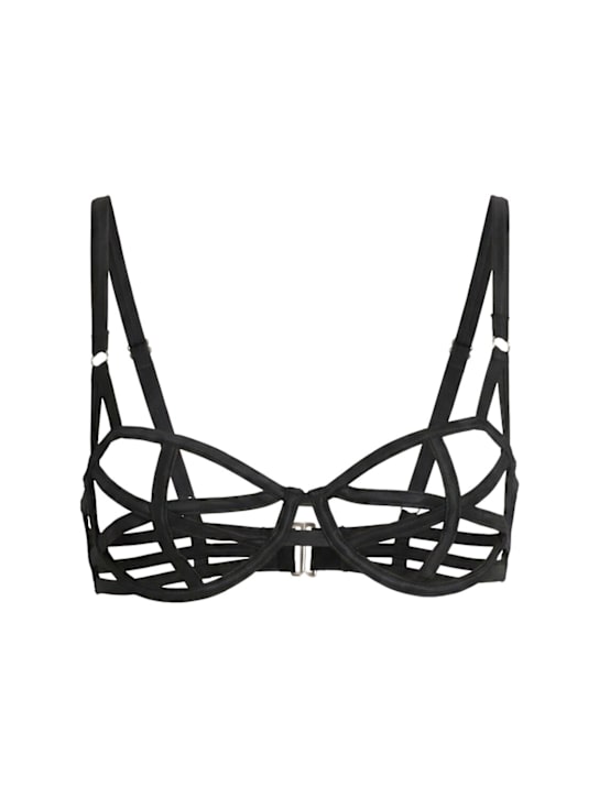 Fleur Du Mal: Soutien-gorge en soie Caged