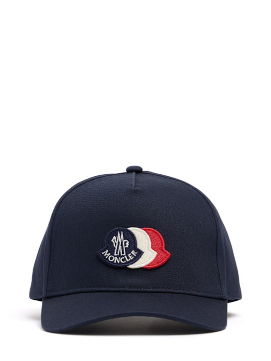 Moncler: Tricolour logo cotton baseball cap