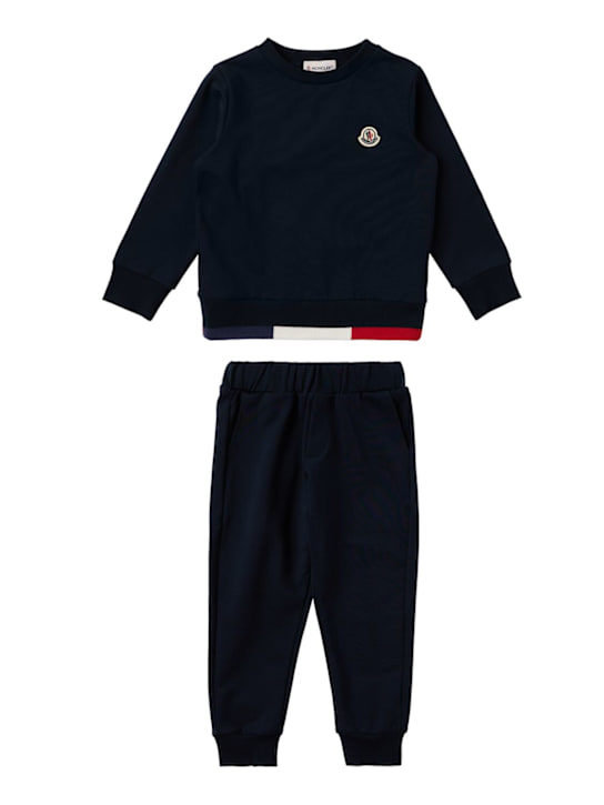Moncler - Tricolour-trimmed cotton tracksuit set