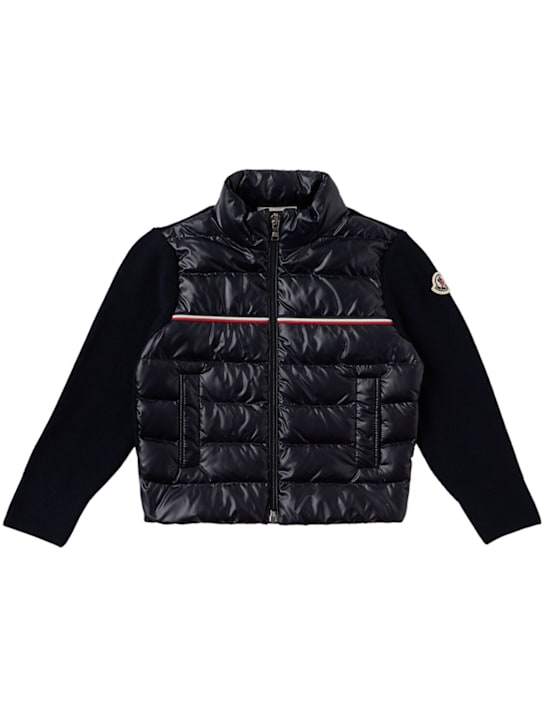 Moncler: Tricolour padded cotton blend cardigan