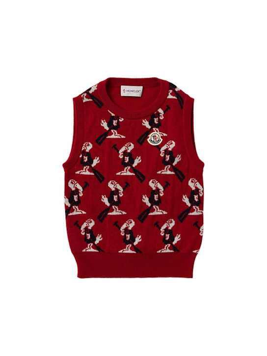 Moncler: Duck jacquard virgin wool vest