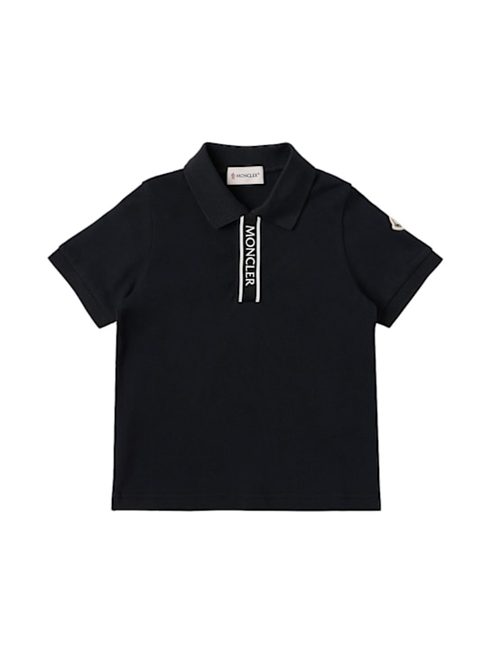 Moncler - Logo-trimmed cotton piquet polo shirt
