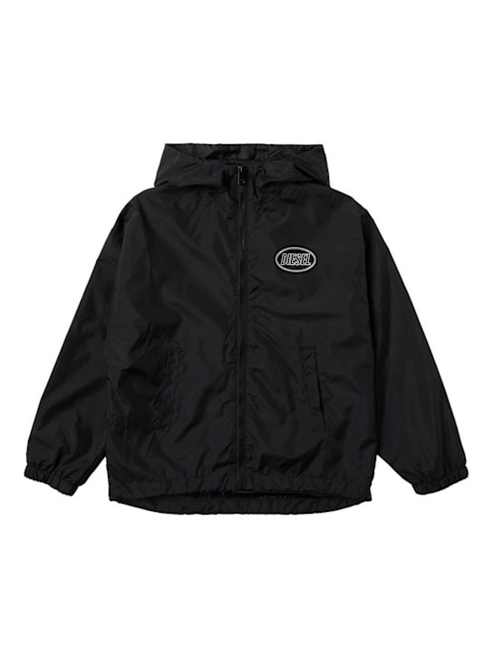Diesel Kids - Zip-up cotton hoodie w/logo