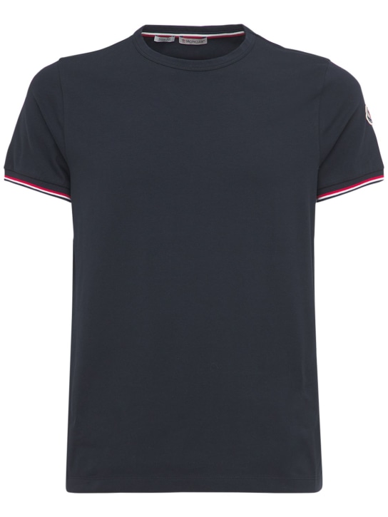 Moncler: T-shirt en jersey de coton stretch