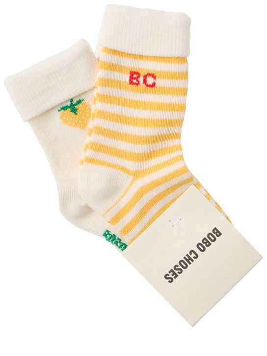 Bobo Choses: Set of 2 cotton blend jacquard socks