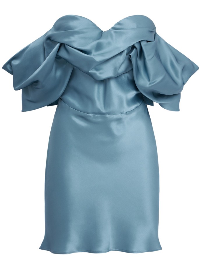 Giuseppe Di Morabito - Off Shoulder Silk Dress With Draped Bow