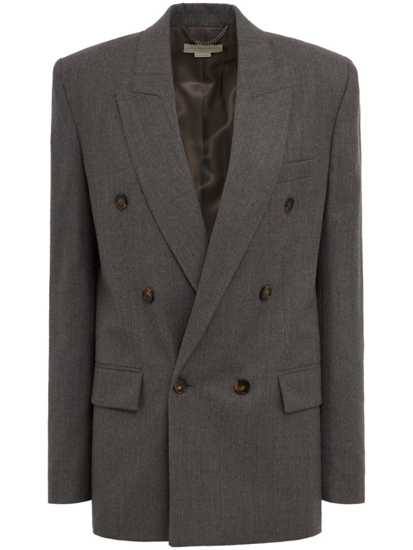 Stella McCartney: Blazer boyfriend in flanella di lana