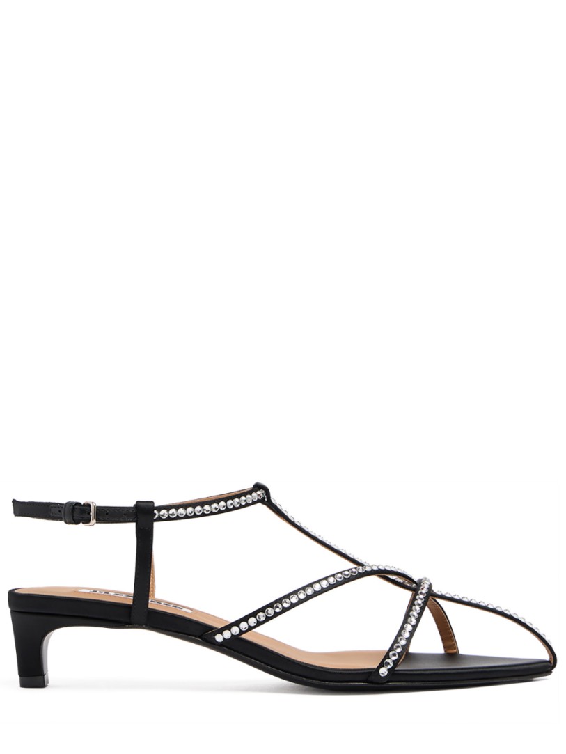 Jil Sander: Cage embellished satin sandals