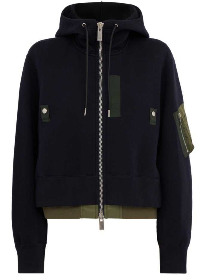 Sacai - KLASSISCHER SCHWAMM-SWEAT X NYLON-TWILL-HOODIE