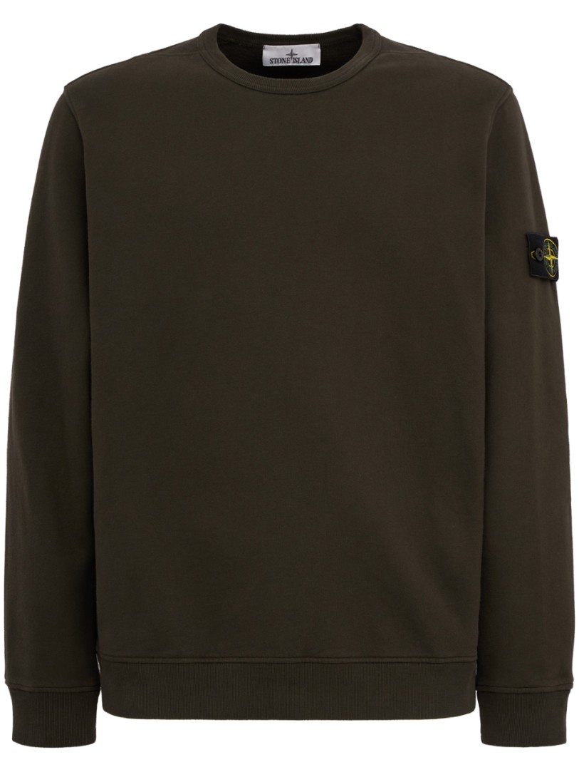Stone Island: Sudadera de algodón con cuello redondo