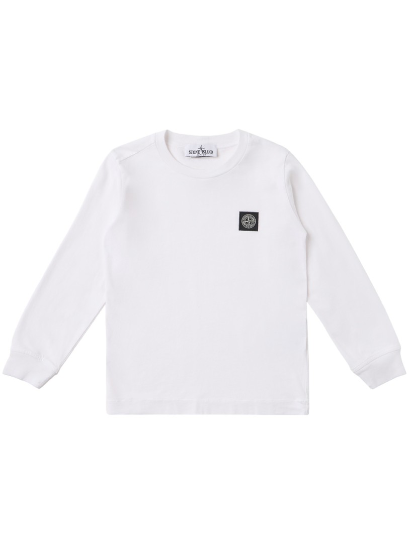 Stone Island Junior: Cotton long-sleeve T-shirt with logo