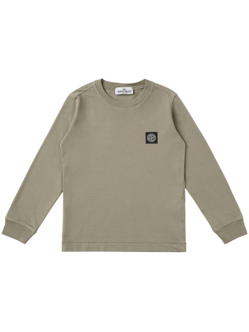 Stone Island Junior: Cotton long-sleeve T-shirt with logo
