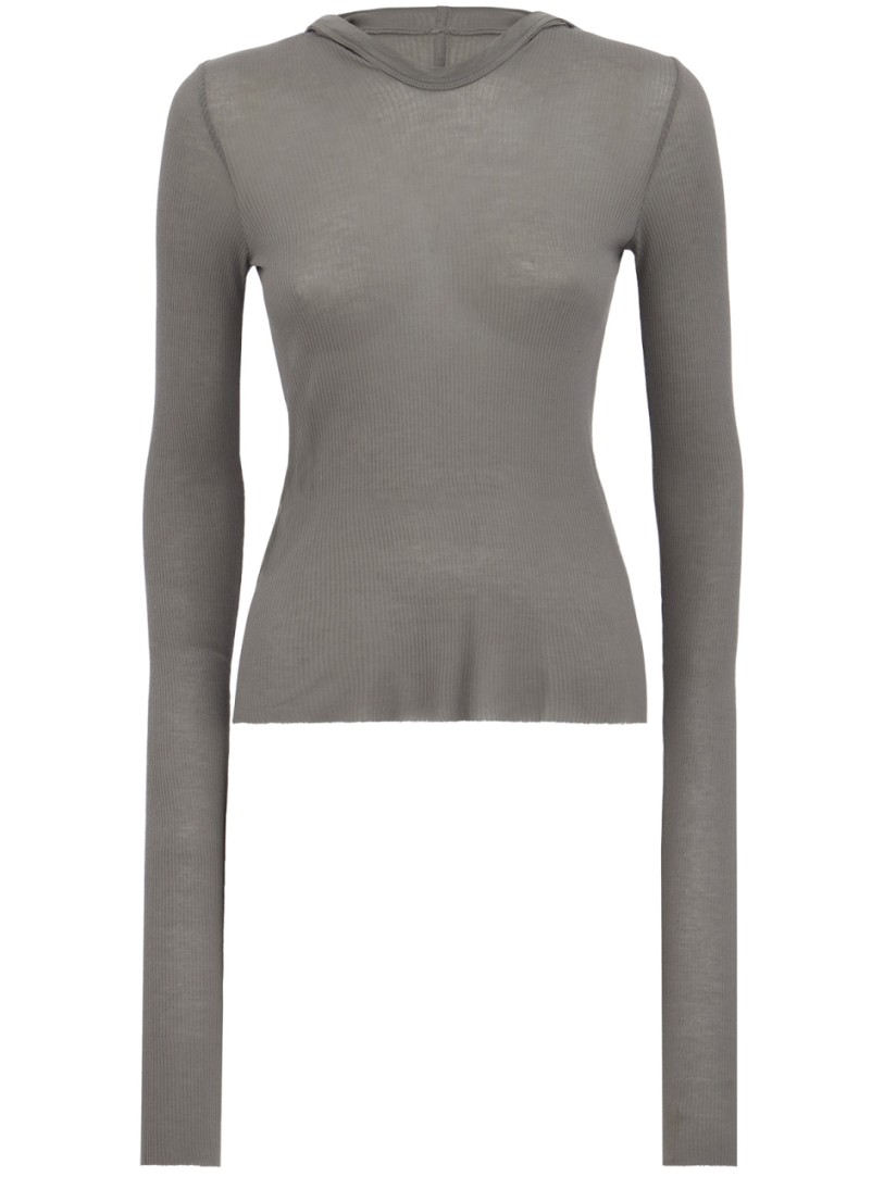 Rick Owens: cropped hooded rib t-shirt