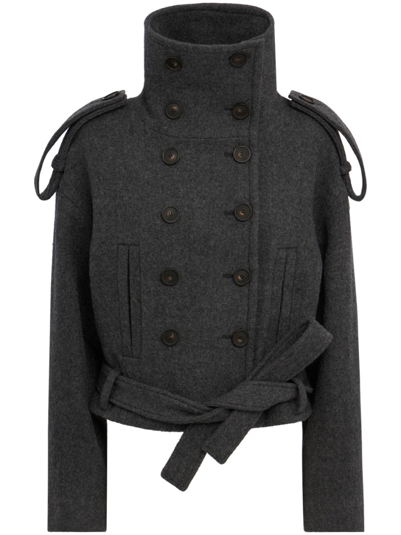 7 For All Mankind: Double breasted high neck shor
