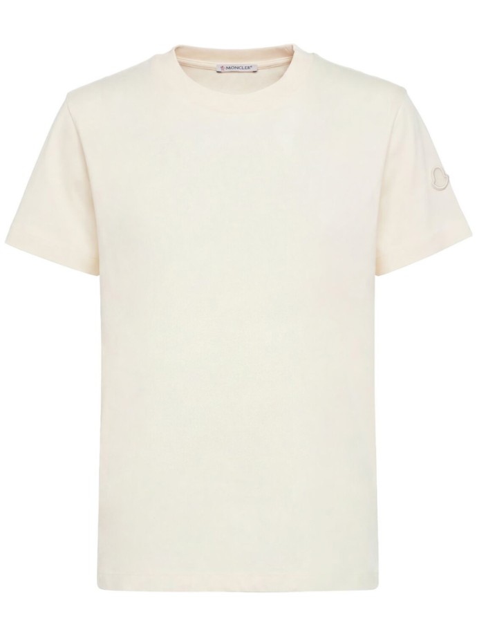 Moncler - Besticktes Logo Baumwoll-T-Shirt