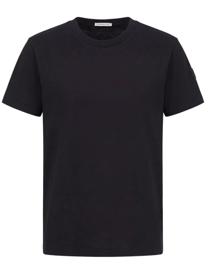 Moncler - Besticktes Logo Baumwoll-T-Shirt