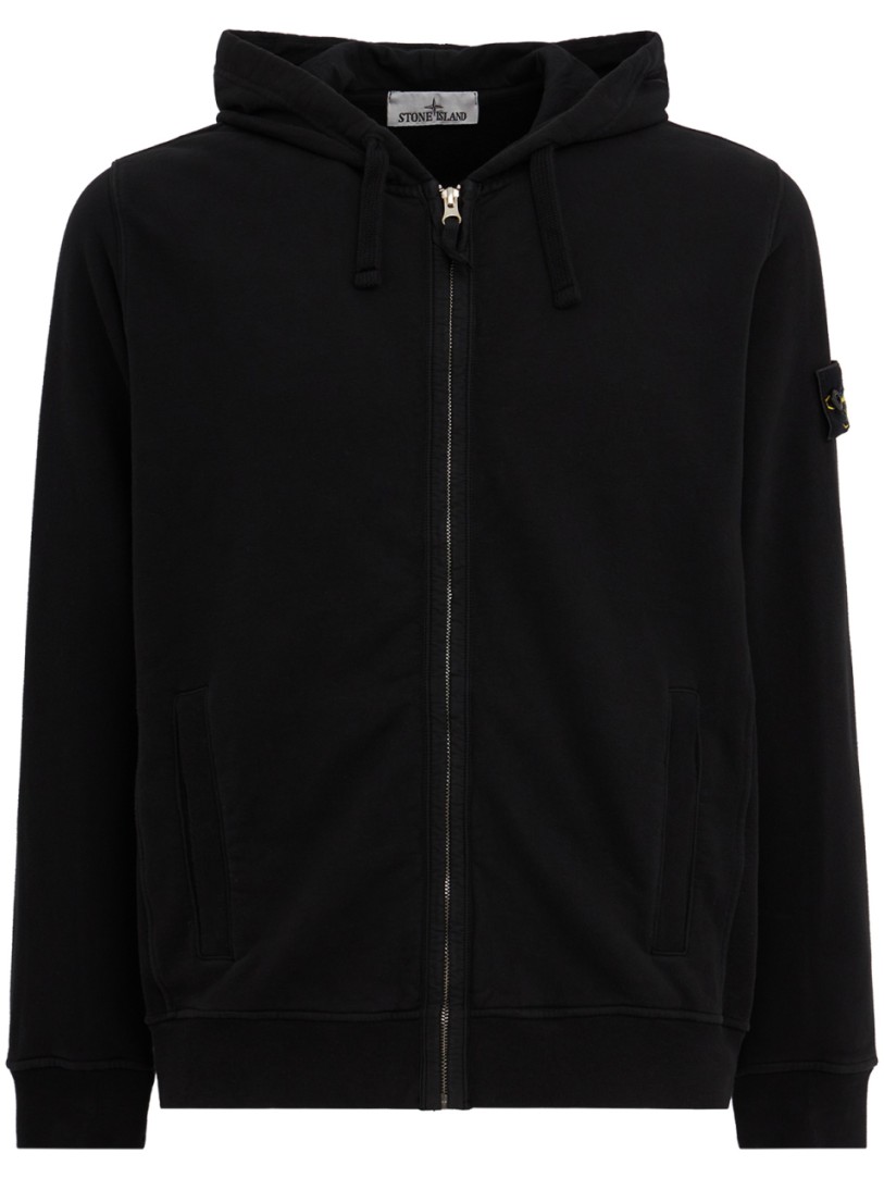 Stone Island: Zip-Up Cotton Hoodie With Welt Pockets
