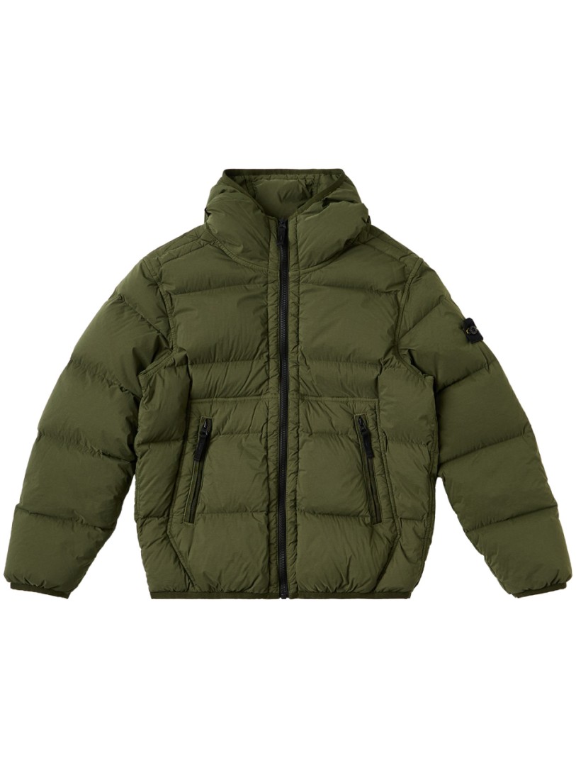 Stone Island Junior: Hooded nylon down jacket