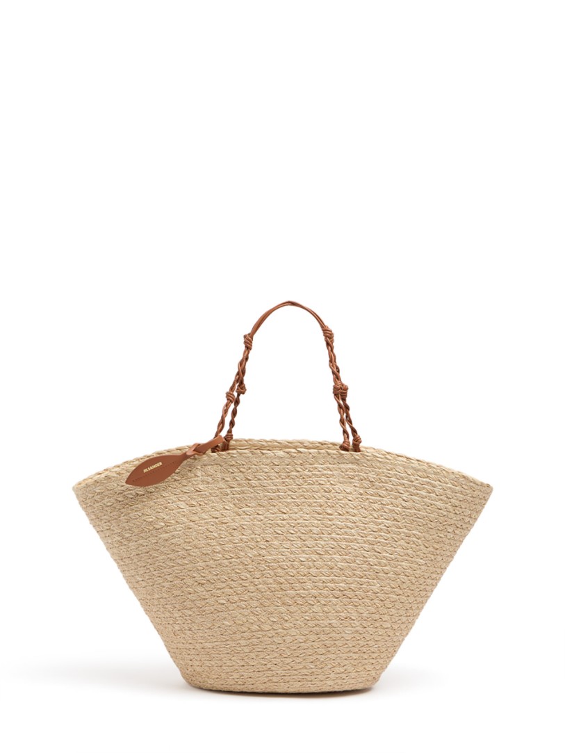 Jil Sander: Large Tangle bucket raffia tote bag