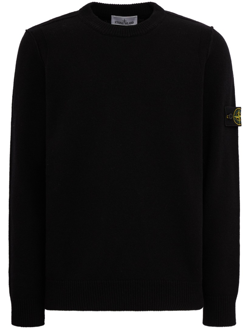Stone Island: Logo cotton crewneck sweater