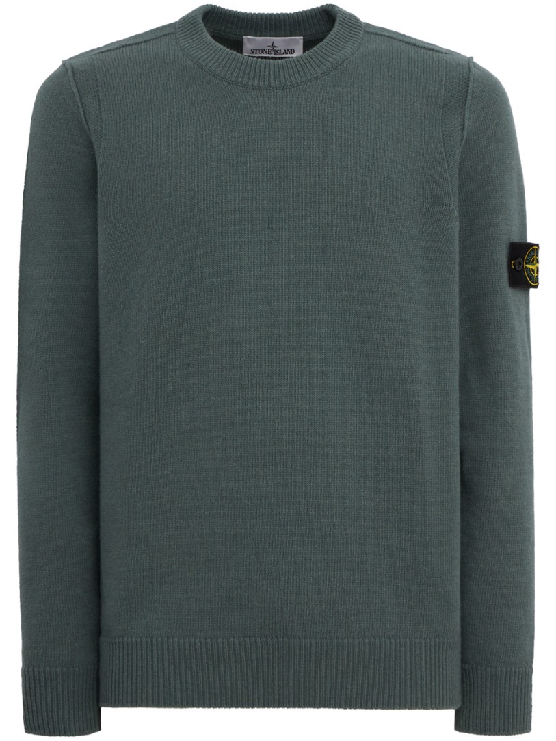 Stone Island: Logo cotton crewneck sweater