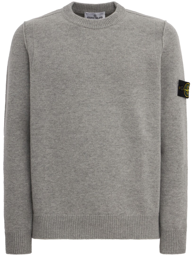 Stone Island: Logo cotton crewneck sweater