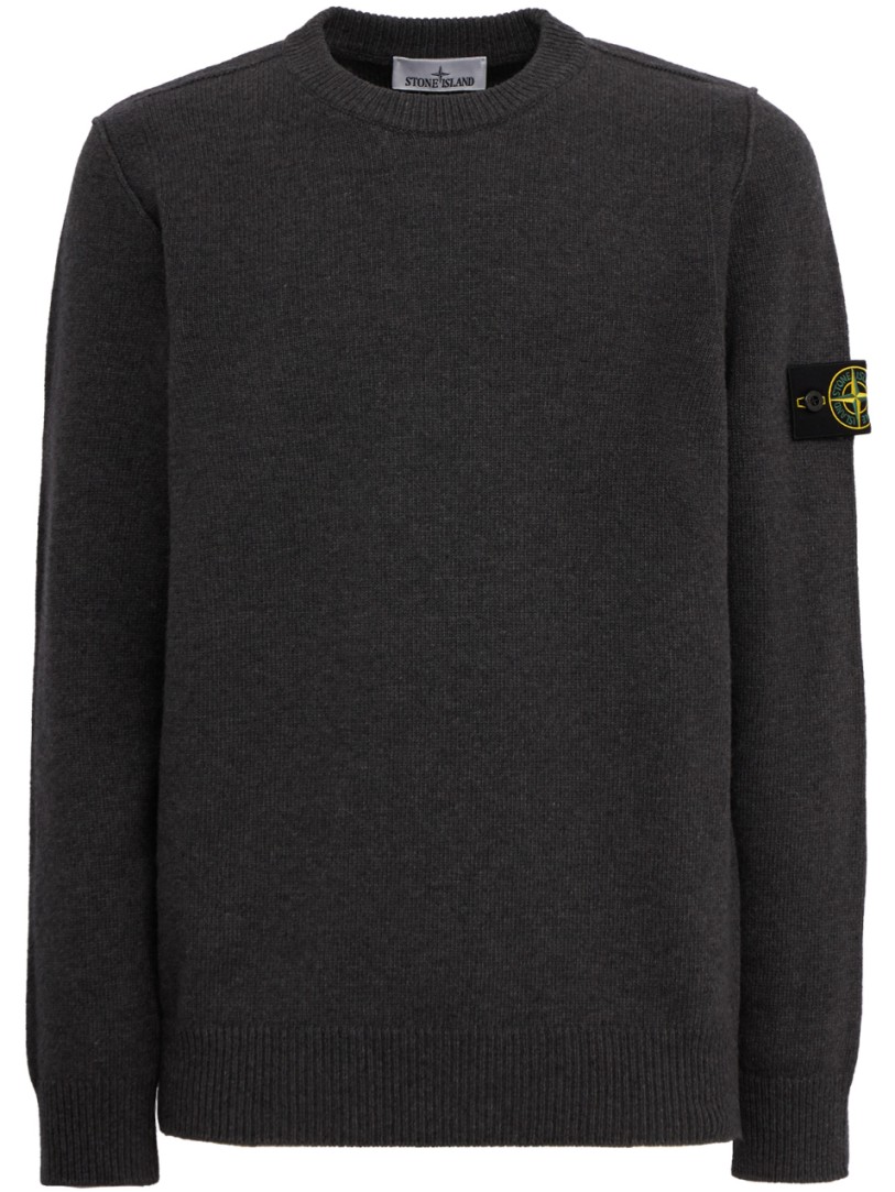 Stone Island: Logo cotton crewneck sweater