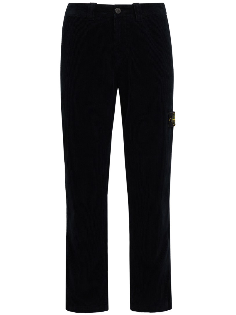 Stone Island: Pantalons slim en coton avec logo