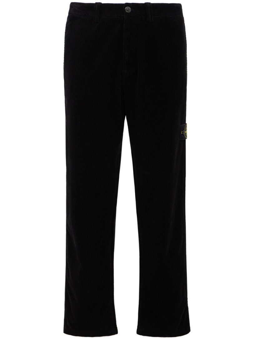 Stone Island: Pantalons slim en coton avec logo