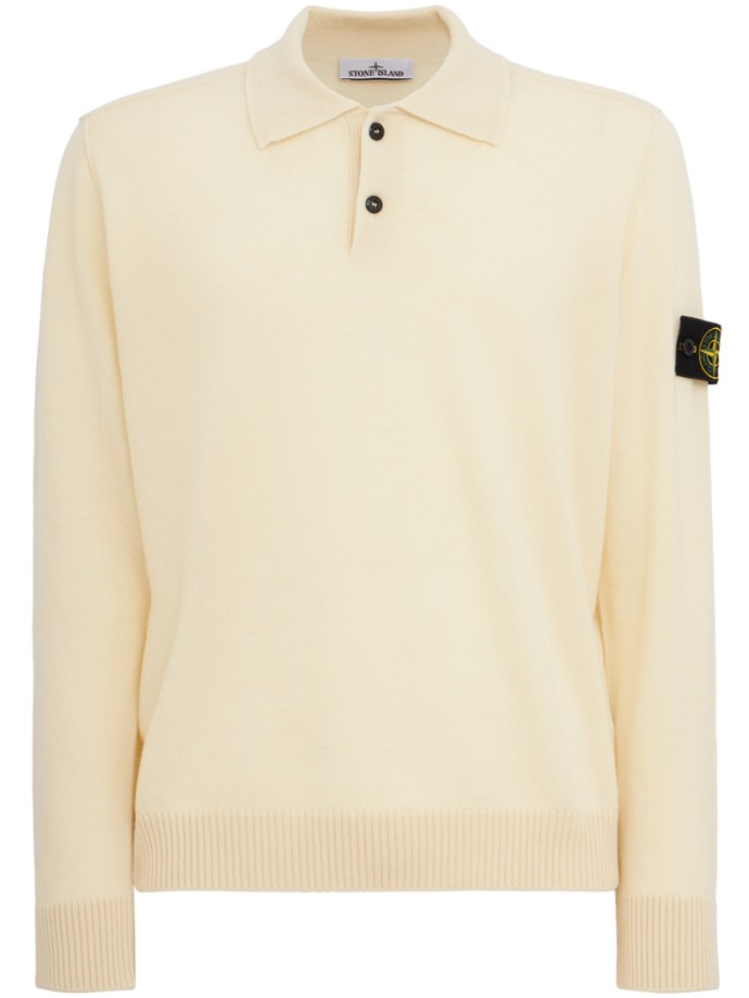 Logo crewneck knit polo sweater
